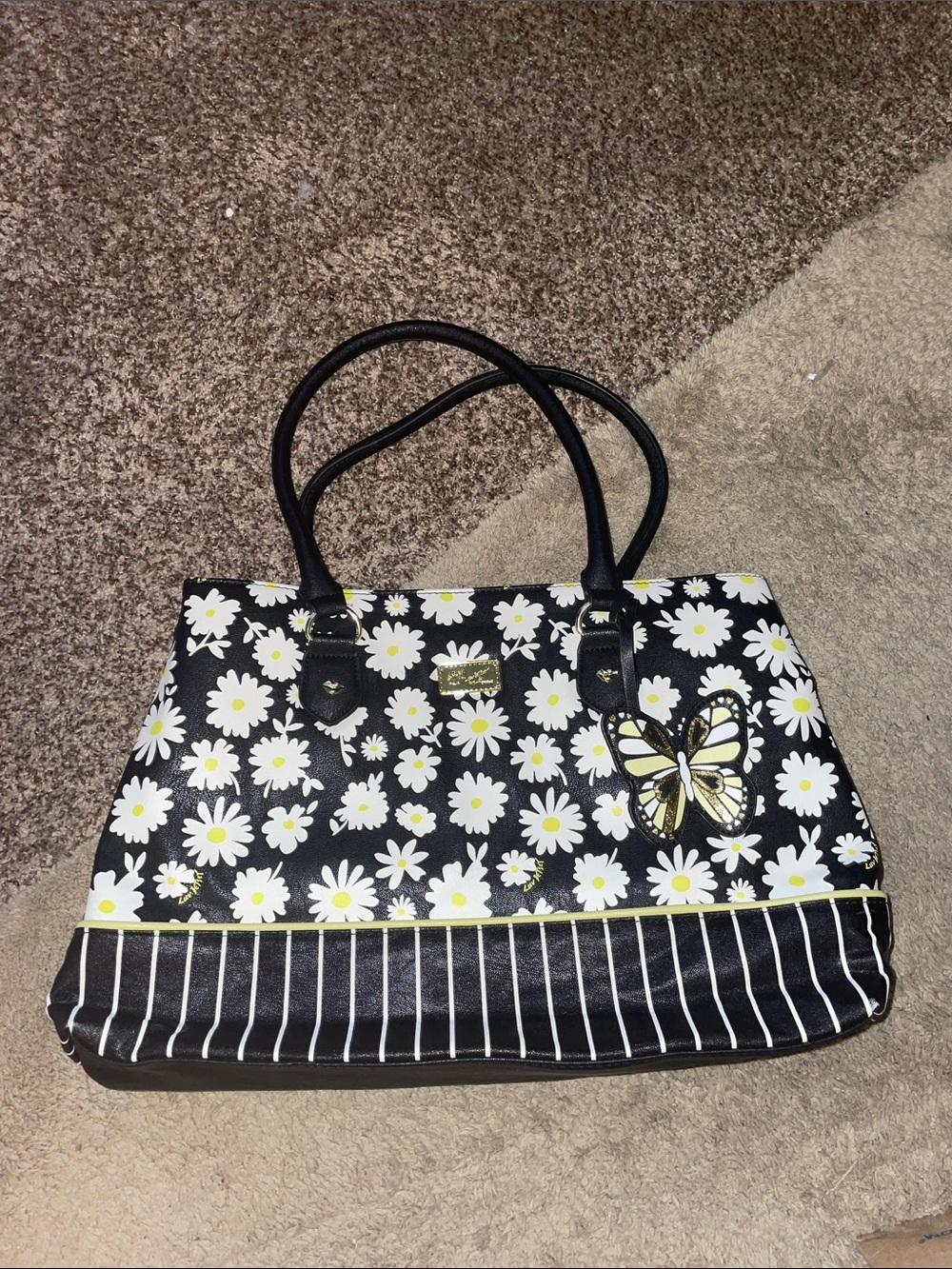 Luv Betsey by Betsey Johnson Floral Daisy Tote with Butterfly Accent